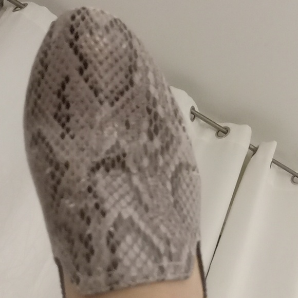 Yosi Samra flats, snake skin and black with a gold trim on the heels, size 7 - Picture 2 of 4